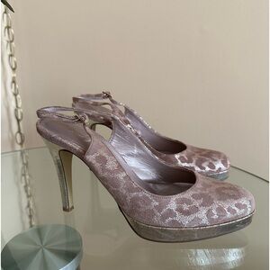 GINZA KANEMATSU Slingback Pumps Animal Print Size 7